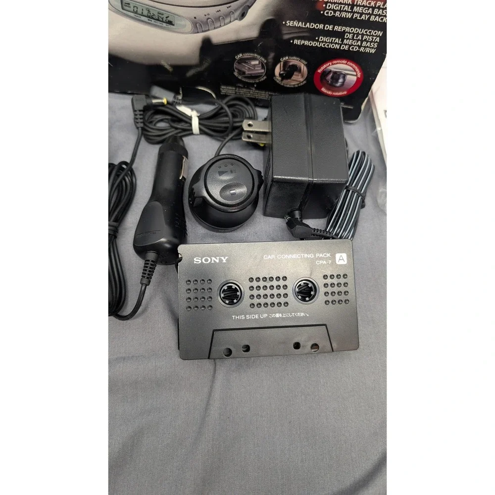 Sony CD Walkman D-EJ368CK Silver Portable Player Bundle G-Protection Car Ready